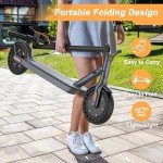 VOLPAM Electric Scooter, Powerful 350W-500W Motor, 21Miles Long Range, Top Speed 19/21 MPH, 8.5" /10''Solid Tires, Cruise Control, E Scooter for Adults (350W-21Miles)