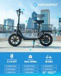 Hoverfly Z5 Electric Scooter with Seat for Adult, 18.6Miles Range&15.5Mph Power by 400W Motor, 14" Pneumatic Tire&Height Adjustable Seat, Foldable Commuter Scooter with Phone Holder, Hook&Carry Basket