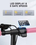 FanttikRide T9 Electric Scooter for Kids 4.3-5.6 ft, 7/10/12 MPH, LED Battery Level, Height Adjustable and Foldable, Electric Scooter for Kids, for Teenager, Up to 40 mins, Pink