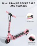 FanttikRide T9 Electric Scooter for Kids 4.3-5.6 ft, 7/10/12 MPH, LED Battery Level, Height Adjustable and Foldable, Electric Scooter for Kids, for Teenager, Up to 40 mins, Pink