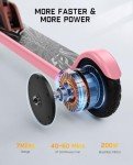 FanttikRide T9 Electric Scooter for Kids 4.3-5.6 ft, 7/10/12 MPH, LED Battery Level, Height Adjustable and Foldable, Electric Scooter for Kids, for Teenager, Up to 40 mins, Pink