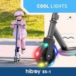 Hiboy ES1 Electric Scooter for Kids Ages 4-8, LED Light-Up Wheels & Side Lights, 5MPH Safe Speed, 6 Miles Range, Easy Kick-Start, Scratch-Proof Curved Edges - Safety E Scooter, UL 2272 Certificate