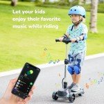iScooter iK2 Electric Scooter for Kids Ages 3-8, Bluetooth Features, Thumb Accelerator, Colorful Lights, 3 Adjustable Height Toddler Motorized Scooters, Foldable Scooter for Kids (Pink)