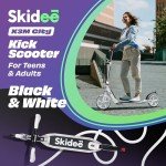 Skidee Scooter for Adults and Teens – Adjustable Height, Kids Scooter, Folding Scooter, Large Sturdy Wheels for Smooth Ride, Lightweight, Durable, Anti-Shock Suspension, Outdoor Toys, up to 220 lbs