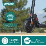Gotrax Xr Elite Electric Scooter for Adult, 8.5" Pneumatic Tire, Max 16 Mile and 15.5Mph by 250W Motor, Bright Headlight and Taillight, Foldable Commuting Escooter, Matt Black