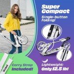 Skidee Scooter for Adults and Teens – Adjustable Height, Kids Scooter, Folding Scooter, Large Sturdy Wheels for Smooth Ride, Lightweight, Durable, Anti-Shock Suspension, Outdoor Toys, up to 220 lbs