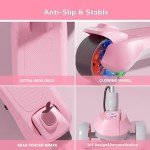 iScooter iK2 Electric Scooter for Kids Ages 3-8, Bluetooth Features, Thumb Accelerator, Colorful Lights, 3 Adjustable Height Toddler Motorized Scooters, Foldable Scooter for Kids (Pink)