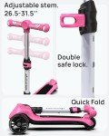 Elecorange Kid Scooter Electric Ages 3-9, Light Up Scooter 3 Wheels, Ride On Toys for Kid 4-8, 3 Wheel Electric Scooters for Kids, Scooter for Kids 5-7, Christmas Birthday Gift for Kids, Black, White