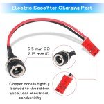 Electric Scooter Charger Port for GOTRAX Gxl V2, Xr Elite, Xr Ultra, Apex, Rival Scooter,2 Cable Power Supply, Replacement Parts for Electric Scooter Charger