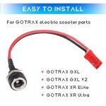 Electric Scooter Charger Port for GOTRAX Gxl V2, Xr Elite, Xr Ultra, Apex, Rival Scooter,2 Cable Power Supply, Replacement Parts for Electric Scooter Charger