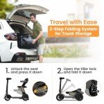 Paiseec S3 Foldable Mobility Scooter for Adults, Seniors - 25 Miles Range, 6 mph, Lightweight Mobility Scooter for Travel, Improved Safety, Large Wheels for Outdoor, LED Headlight, Basket