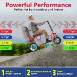 3-Wheel Folding Electric Scooter Lightweight Foldable Mobility Scooter for Adults & Seniors, Detachable Lithium Battery, Long Range 20 Miles, 4-Speed, with Rearview Mirror & Turn Signal (Premium Red)