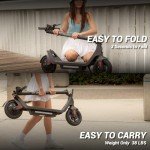 Phantomgogo Foldable Electric Scooter - Powerful Motor, 28 Miles Range, 15.5 Mph, Intelligent Light, Eco-Friendly, Perfect for Adult Commuters (10 Inch Wheels (Upgraded))