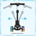 Electric Scooter for Kids Ages 3-12, 3-Wheel Electric Scooter, Gift for Boys/Girls, Electric Kick Scooter with Long Battery Life, Flashing LED PU Wheels, 3 Adjustable Height Kids Escooter for Boy/Girl