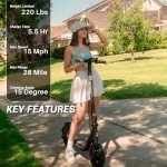 Phantomgogo Foldable Electric Scooter - Powerful Motor, 28 Miles Range, 15.5 Mph, Intelligent Light, Eco-Friendly, Perfect for Adult Commuters (10 Inch Wheels (Upgraded))