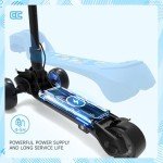 Electric Scooter for Kids Ages 3-12, 3-Wheel Electric Scooter, Gift for Boys/Girls, Electric Kick Scooter with Long Battery Life, Flashing LED PU Wheels, 3 Adjustable Height Kids Escooter for Boy/Girl