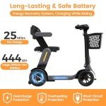 Paiseec S3 Foldable Mobility Scooter for Adults, Seniors - 25 Miles Range, 6 mph, Lightweight Mobility Scooter for Travel, Improved Safety, Large Wheels for Outdoor, LED Headlight, Basket