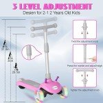 Scoothop Electric Scooter for Kids Ages 3-8, 3-Wheel Electric Scooter, Kids Electric Scooter with LED Light-up Wheels, 3 Height Adjustable, C-Shaped Handle, Lean-to Steer Design, Gift for Boys/Girls