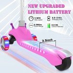 Scoothop Electric Scooter for Kids Ages 3-8, 3-Wheel Electric Scooter, Kids Electric Scooter with LED Light-up Wheels, 3 Height Adjustable, C-Shaped Handle, Lean-to Steer Design, Gift for Boys/Girls