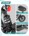 Gotrax A3 Electric Scooter with Seat for Adults, 350W Motor, 15.5MPH Top Speed, Max 9.5 Miles Range, 12" Pneumatic Tire and Height Adujustable Seat, Lightweight and Foldable for Commuting (Black)