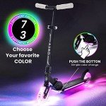 Aero C2 Wheel Kick Scooter for Kids Ages 5-7 or 5-8 or 6-10 or 6-12 with Dynamic Lights, Scooters for Boys and Girls 6 Years and up, with Light up Wheels and Deck
