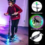 Aero C2 Wheel Kick Scooter for Kids Ages 5-7 or 5-8 or 6-10 or 6-12 with Dynamic Lights, Scooters for Boys and Girls 6 Years and up, with Light up Wheels and Deck