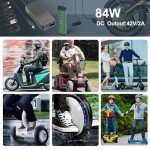42V 2A Universal Scooter Charger with 7 Connections, 7 in 1 for Jetson, Gotrax Bike Electric Scooter, ninebot Electric Scooter Charger for 36V 10S Li-ion Battery.