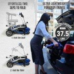ZiiLIF R3b-Mobility Scooters for Seniors Adults Ultra Lightweight Electric Powered Folding 4 Wheel Mobility Scooter with Headlight Cup Holder, Compact & Convenient for Travel Airline Approved, Blue