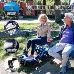 ZiiLIF R3b-Mobility Scooters for Seniors Adults Ultra Lightweight Electric Powered Folding 4 Wheel Mobility Scooter with Headlight Cup Holder, Compact & Convenient for Travel Airline Approved, Blue