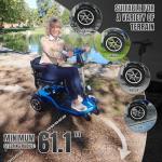 ZiiLIF R3b-Mobility Scooters for Seniors Adults Ultra Lightweight Electric Powered Folding 4 Wheel Mobility Scooter with Headlight Cup Holder, Compact & Convenient for Travel Airline Approved, Blue