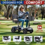 Metro Mobility Mobility Scooters for Adults, 4 Wheel Powered Mobility Scooters, Electric Scooter for Seniors Folding Mobility Scooter Lightweight 10 Miles Long Travel Range Blue