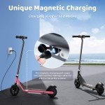 Kids Electric Scooter, 150W Motor, 3/6/10MPH Electric Scooter for Kids Ages 6-12, Double Brake, Magnetic Charging, Pedal Light for Boys/Girls (Black)