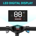 Emokobike Electric Scooter for Kids Ages 6-12, Equipped with 130W Motor, LCD Display, Foldable Design, LED Color Lights, Rear Motor Brake System, Lightweight Kids Electric Scooter，Black