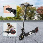 Emokobike Electric Scooter for Kids Ages 6-12, Equipped with 130W Motor, LCD Display, Foldable Design, LED Color Lights, Rear Motor Brake System, Lightweight Kids Electric Scooter，Black