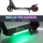 Emokobike Electric Scooter for Kids Ages 6-12, Equipped with 130W Motor, LCD Display, Foldable Design, LED Color Lights, Rear Motor Brake System, Lightweight Kids Electric Scooter，Black