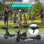 Emokobike Electric Scooter for Kids Ages 6-12, Equipped with 130W Motor, LCD Display, Foldable Design, LED Color Lights, Rear Motor Brake System, Lightweight Kids Electric Scooter，Black