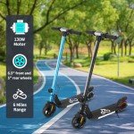 Emokobike Electric Scooter for Kids Ages 6-12, Equipped with 130W Motor, LCD Display, Foldable Design, LED Color Lights, Rear Motor Brake System, Lightweight Kids Electric Scooter，Black