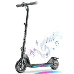 FanttikRide C10 Apex Electric Scooter for Kids 8-12, Adjustable Handlebar Height for Riders 3.9-5.2 ft, 132 lbs, Up to 50 mins, 6.5 Miles Range, 3 Speed Mode 5/8/10 MPH, Bluetooth Music Speaker, Black