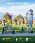 FanttikRide C10 Apex Electric Scooter for Kids 8-12, Adjustable Handlebar Height for Riders 3.9-5.2 ft, 132 lbs, Up to 50 mins, 6.5 Miles Range, 3 Speed Mode 5/8/10 MPH, Bluetooth Music Speaker, Black