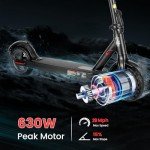 Caroma Electric Scooter Adults, Peak 630W Motor, 8.5" Big Tires, 18 Miles Range & 16 MPH, Disc Braking System and Cruise Control, Foldable Electric Scooter Adults, IP54 Waterproof(Black)