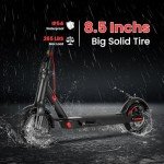 Caroma Electric Scooter Adults, Peak 630W Motor, 8.5" Big Tires, 18 Miles Range & 16 MPH, Disc Braking System and Cruise Control, Foldable Electric Scooter Adults, IP54 Waterproof(Black)