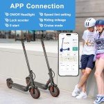 8.5-inch Foldable Adult Electric Scooter with APP, 350W Motor, 7.8/10.4Ah Lithium Battery, Max 21-23 Miles Long Range, 19Mph Top Speed Dual Braking Kick Scooter (10.4Ah for 23 Miles)