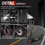 8.5-inch Foldable Adult Electric Scooter with APP, 350W Motor, 7.8/10.4Ah Lithium Battery, Max 21-23 Miles Long Range, 19Mph Top Speed Dual Braking Kick Scooter (10.4Ah for 23 Miles)