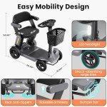 Glashow S3 Mobility Scooter for Seniors - Foldable Mobility Scooter for Adults - 25 Miles on 1 Charge, Enhanced Safety, Lightweight for Travel, LED, Basket, 6 MPH Max
