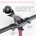 Electric Scooter for Kids Ages 6-12, 150W Motor, 4/7/11 Mph, 60 mins Ride Time, Adjustable Speed, LED Display, Colorful Lights, Electronic Brake, Foldable Kids Electric Scooter (Pink)