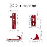 AlveyTech Plastic Hook & Latch Set for GOTRAX Scooter - Compatible with GOTRAX GXL V2, XR, Ultra - Electric Scooter Clip - Red Accessory Holder and Fender Clip to Securely Hold Scooter While Folded