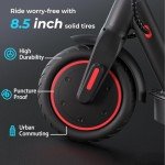 iScooter Electric Scooter 2024, 18Miles Travel Range, 19 Mph Top Speed, Foldable Scooter Electric with 8.5 Inch Solid Tire, Smart APP, Double Braking Systems for Teenage and Adults - Black