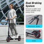 iScooter Electric Scooter 2024, 18Miles Travel Range, 19 Mph Top Speed, Foldable Scooter Electric with 8.5 Inch Solid Tire, Smart APP, Double Braking Systems for Teenage and Adults - Black