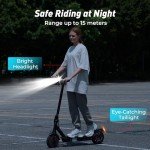 iScooter Electric Scooter 2024, 18Miles Travel Range, 19 Mph Top Speed, Foldable Scooter Electric with 8.5 Inch Solid Tire, Smart APP, Double Braking Systems for Teenage and Adults - Black