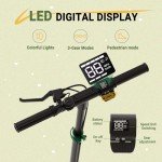 Electric Kick Scooter,3 Adjustable Height & Speed,350W Motor,8.5'' Solid Tires,Max 15 Mph Speed,Foldable Electric Scooter for Family (Cool Pedal Lights & LED Display)-Dark Green
